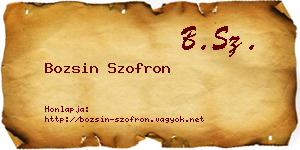 Bozsin Szofron névjegykártya